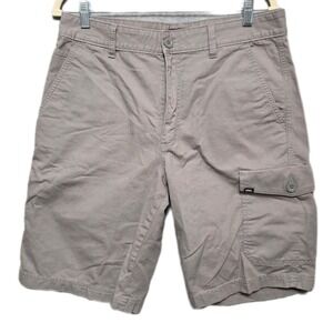 Vans Mens 32 Cargo Shorts Gray Taupe Cotton Twill Utility Skate Streetwear
